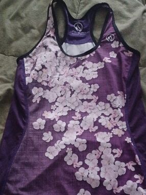 INKnBURN Purple Floral Racerback Tank Top